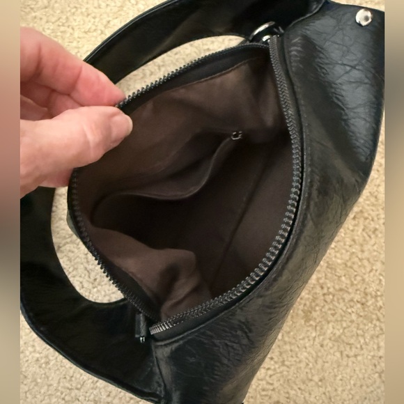 Black Studded Leather Shoulder Bag - Picture 11 of 13